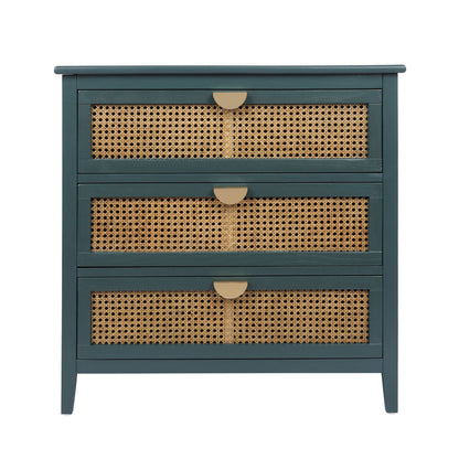 3 Drawer Cabinet, Natural Rattan, American Furniture