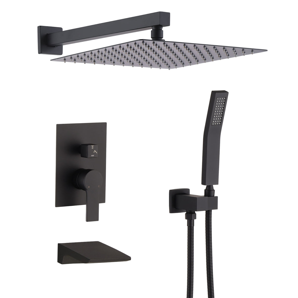 Modern 10" Wall Mounted Rainfall Shower Head System