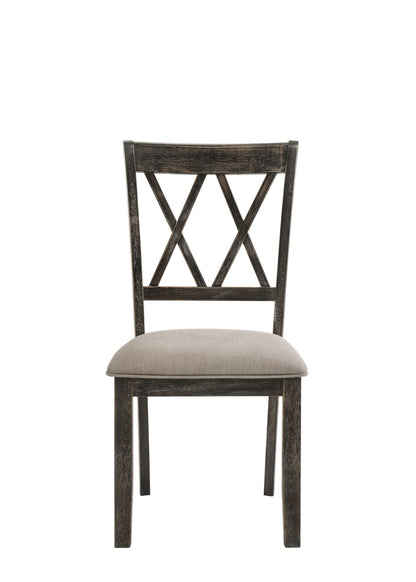 Claudia II - Weathered Side Chair (Set of 2) - Beige / Gray