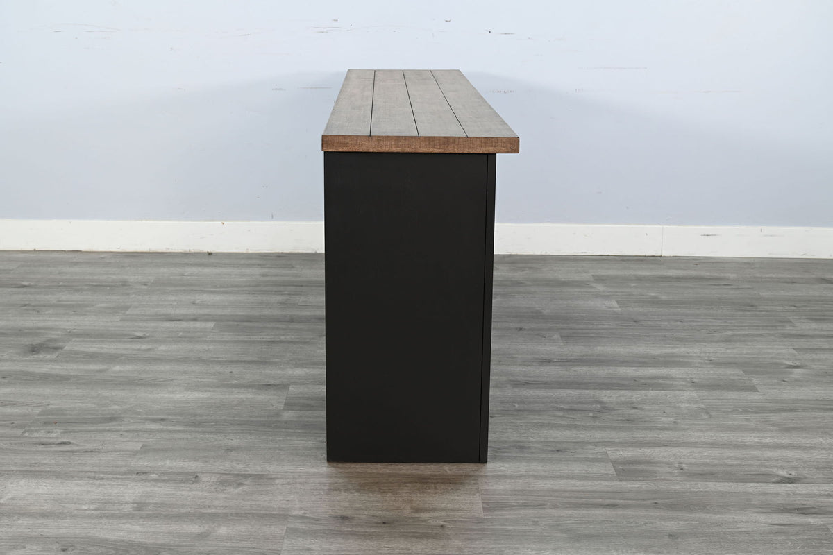 Savanah - Contemporary Console Table With Arched Cutout - Desert Rock / Black Magic