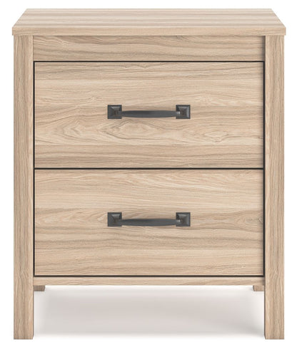 Battelle - Two Drawer Night Stand - Tan