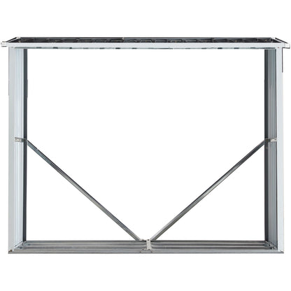 Log Storage Shed, Log Holder With Roof, Log Storage Shed, Firewood Rack For Backyard Garden Patio Porch, Anthracite Galvanized Steel - Dark Gray