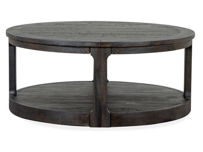 Boswell - Round Cocktail Table (With Casters) - Peppercorn