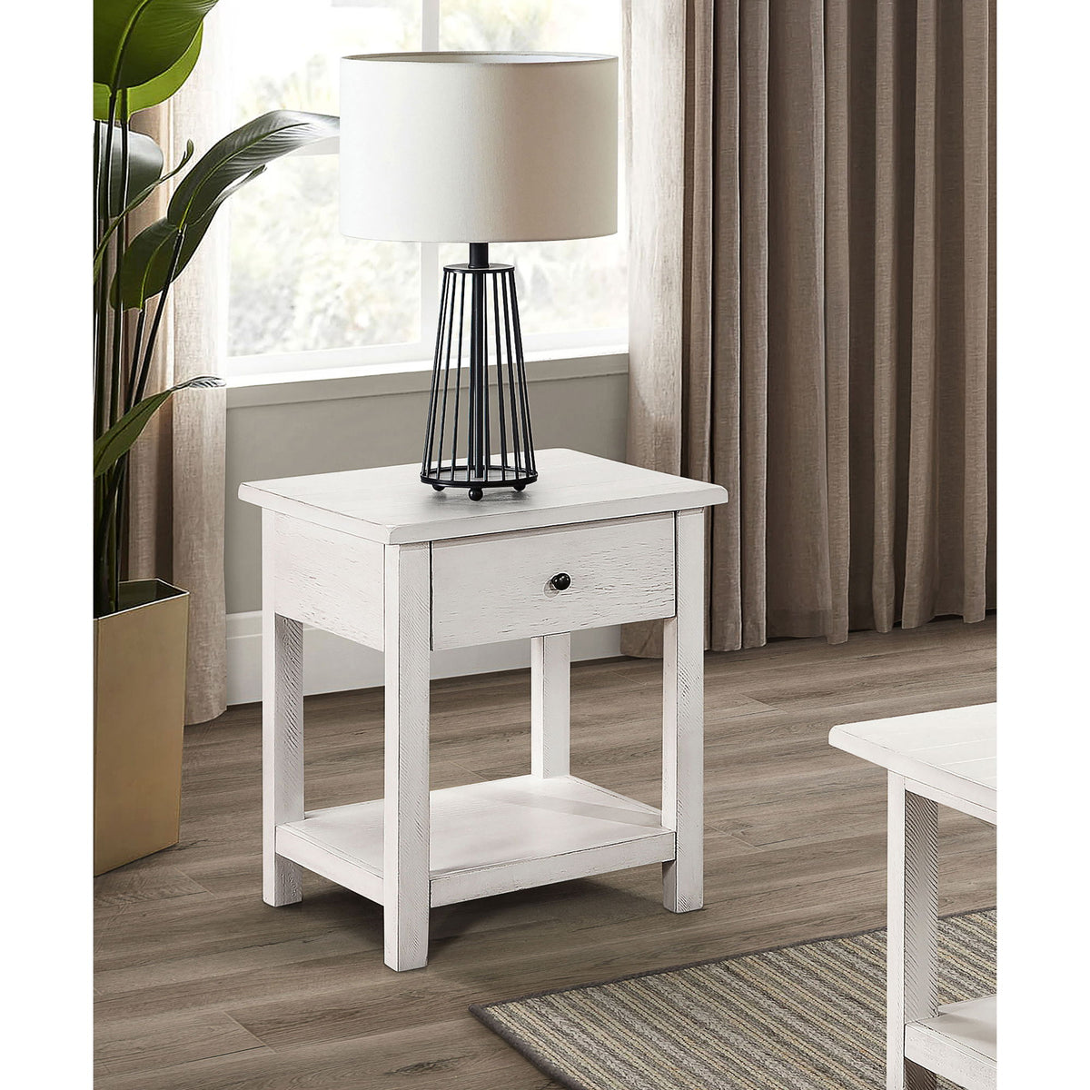 Castleton - 1 Drawer Wood End Table With Shelf