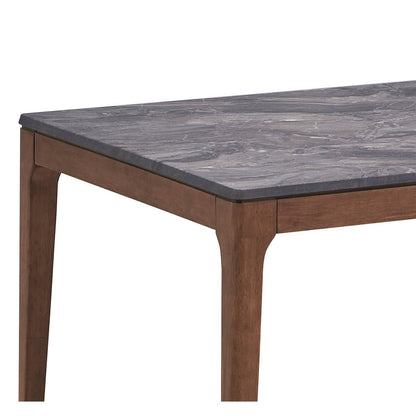 Bevis - Engineered Stone Top Dining Table - Walnut