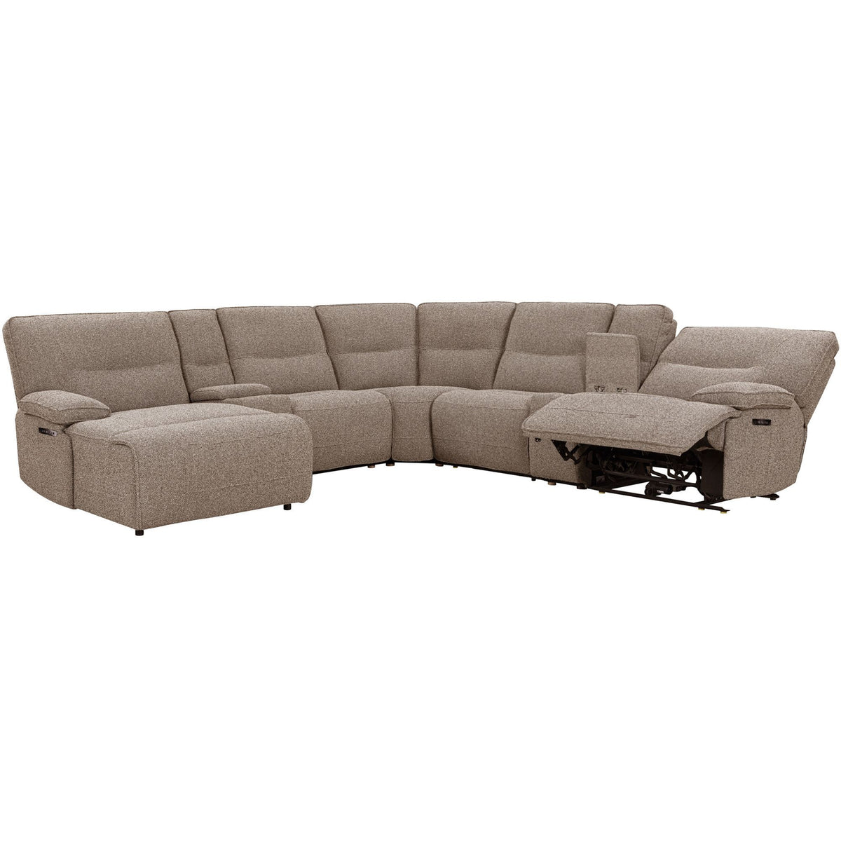 Lucius - 7 Piece Modular Zero Gravity Power Reclining Sectional With Left Arm Facing Chaise - Gellar Earth