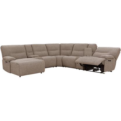 Lucius - 7 Piece Modular Zero Gravity Power Reclining Sectional With Left Arm Facing Chaise - Gellar Earth