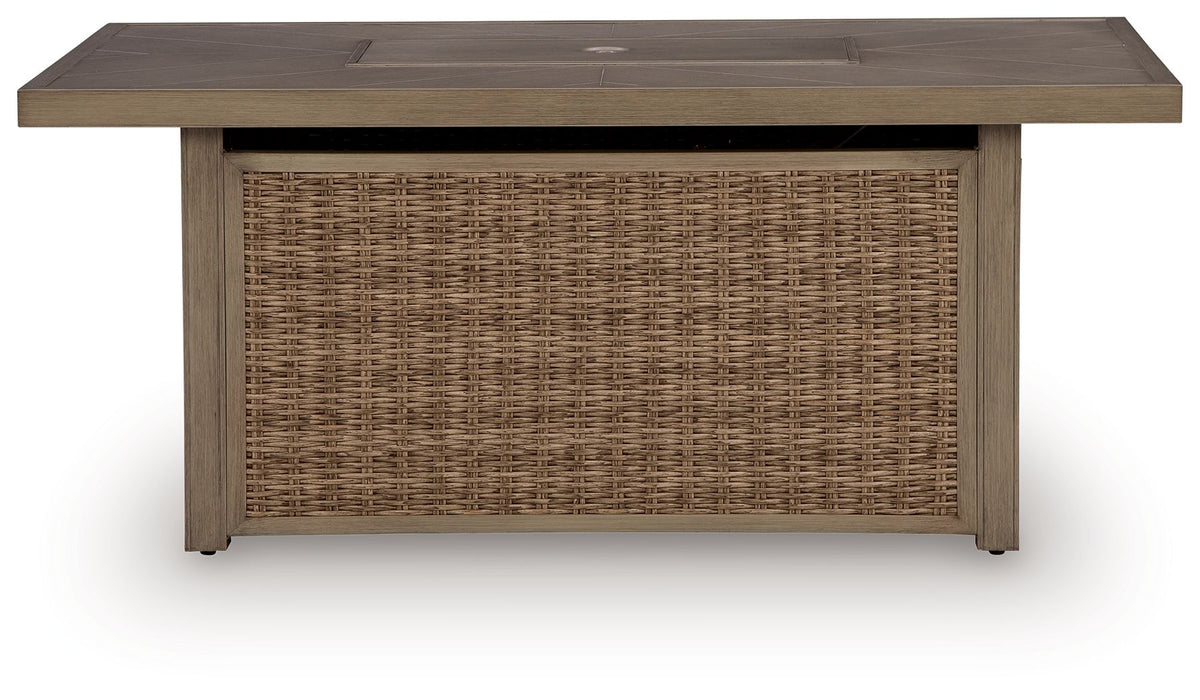 Laguna Heights - Rectangular Fire Pit Table - Beige