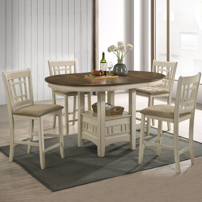 Mission Casuals - Lattice Stool - Rustic White / French Oak