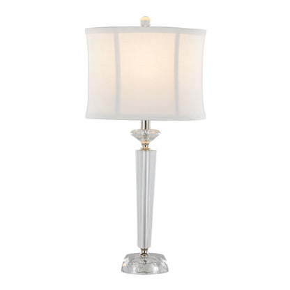 Diamond - Torch Contemporary Crystal Table Lamp (Set of 2) - Clear / Off White / Polished Nickel