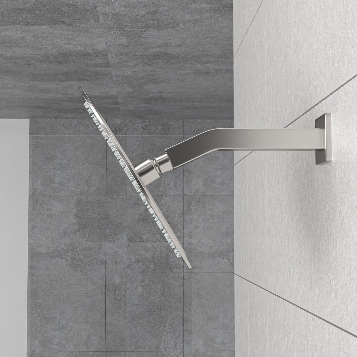 Elegant 6" Shower Arm With Flange, Stainless Steel Construction For Rain Shower Heads