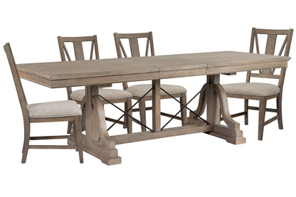 Paxton Place - Extendable Trestle Dining Table Set