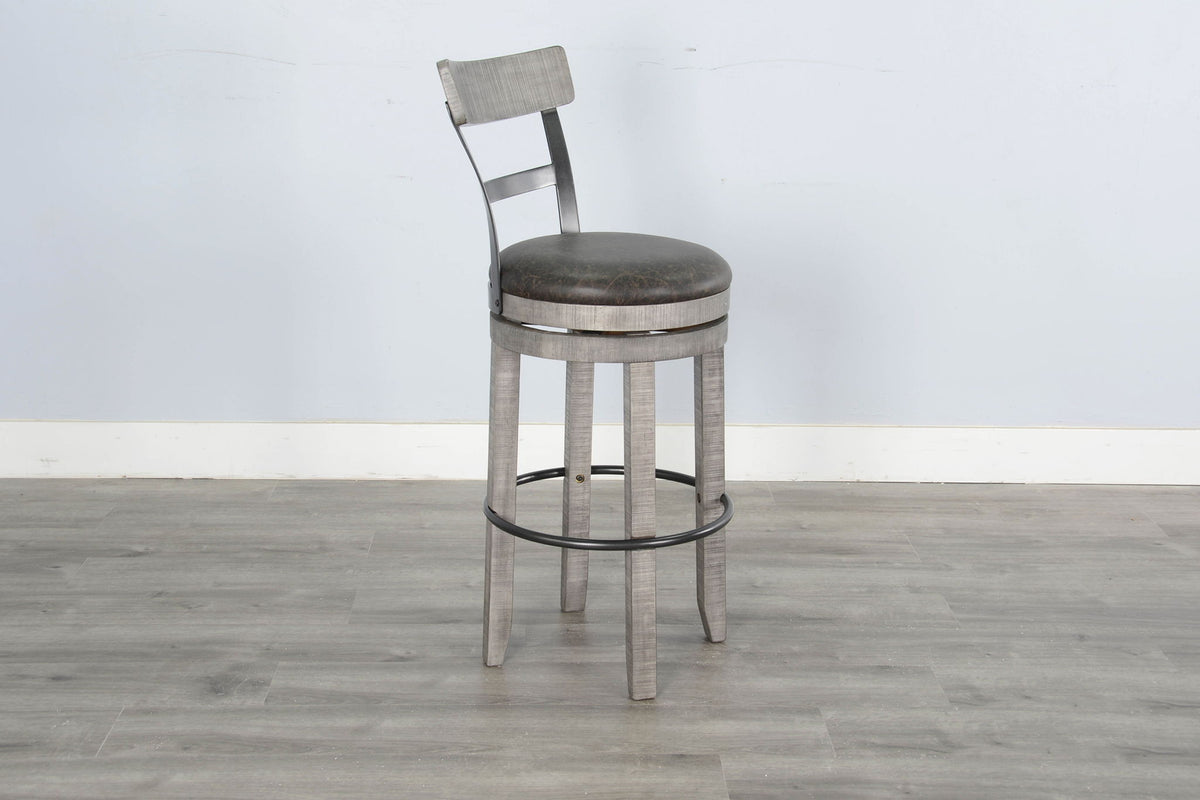Alpine - Bar Swivel Barstool, Cushion Seat (Set of 2) - Gray