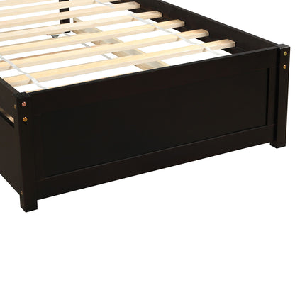 Platform Bed Wood Bed Frame With Trundle