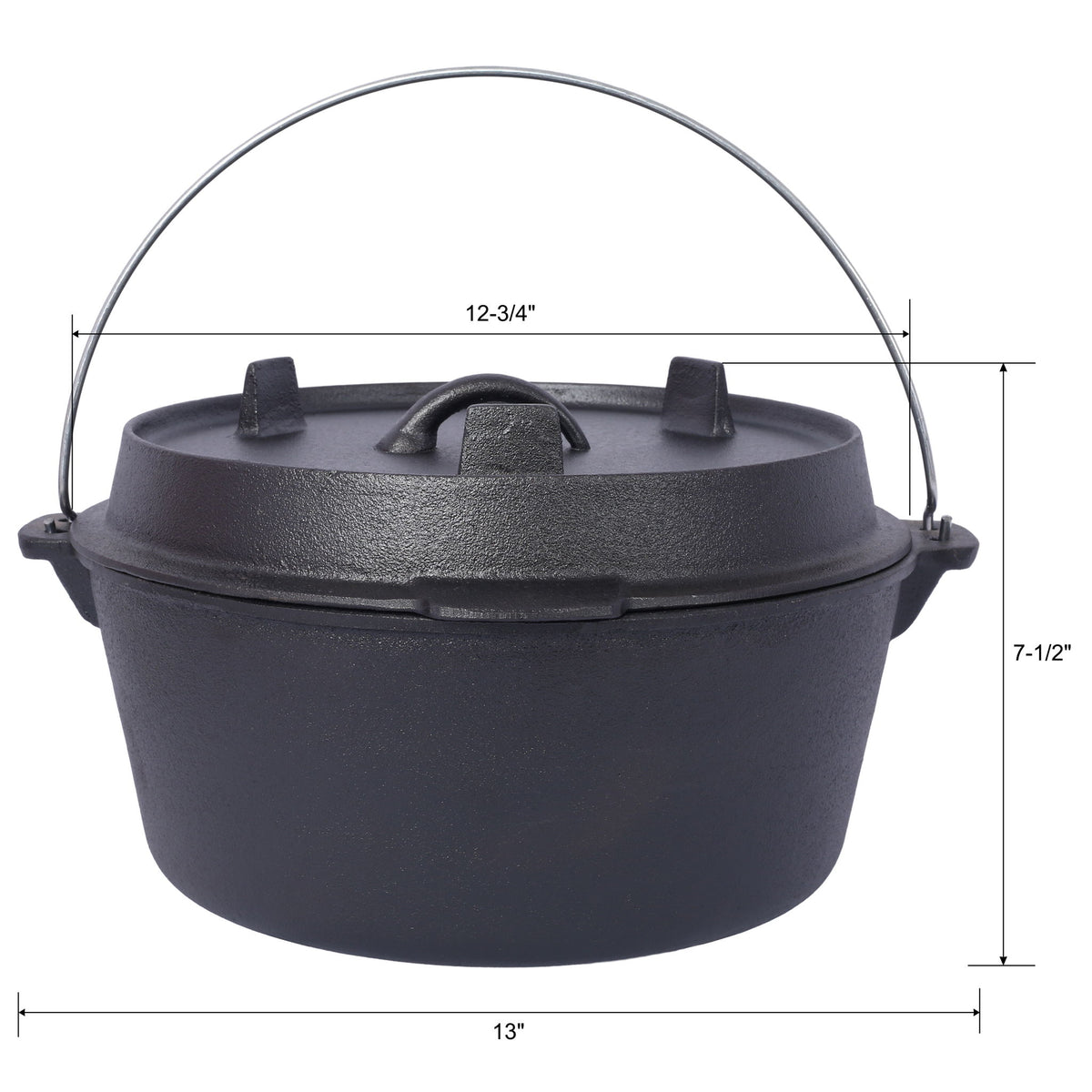 Pre-Seasoned Cast Dutch Oven With Skillet Lid And Pot Rack