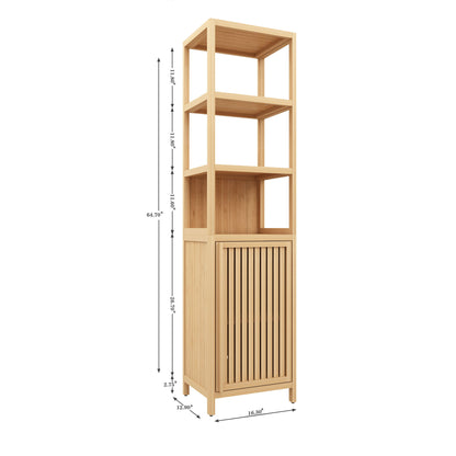 Storage Cabinet With Tall Tower, Multifunctional For Bathroom