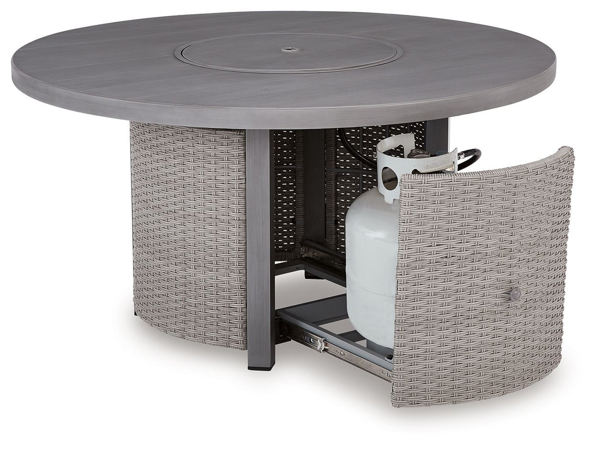Half Moon Beach - Round Fire Pit Table - Gray