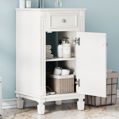 Bathroom Vanity With Sink, Soft-Closing Door, Adjustable Shelf