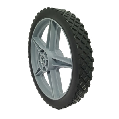 Universal 12" Spoked Plastic Wheel And Tire For Lawn Mowers & Trolley Carts, 10 Pack - Black