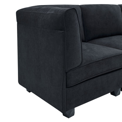 Upholstered Modular Sectional With Removable Cushions