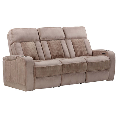Equinox - Fabric Power Reclining Sofa And Loveseat - Mushroom