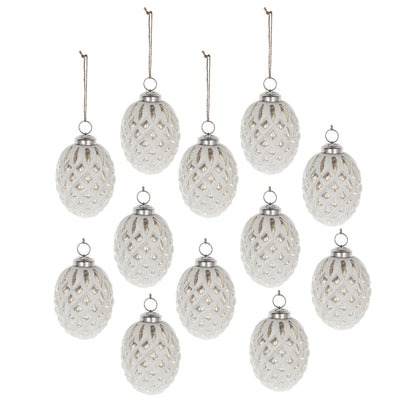 Glass Decorative Hanging Ball Christmas Tree Ornaments (Set of 12)