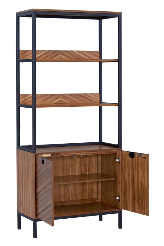 Astoria - Bookcase With Glass Shelves - Light Brown