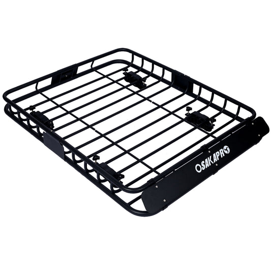 Motoring Rooftop Cargo Carrier Basket Steel, Universal Fit Roof Rack