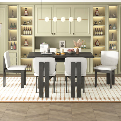 Dining Table Set For 6 With Upholstered Chairs