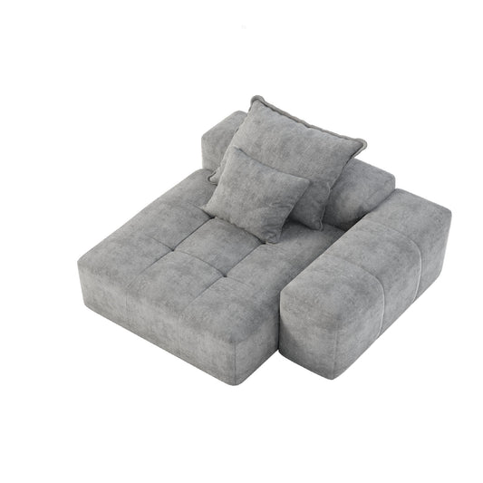 Modern Oversized Modular Sectional Sofa, Sparkling Fabric Soft Cushion Sofa With 2 Pillows