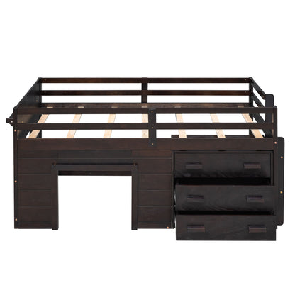 Loft Bed With Cabinet And Shelf