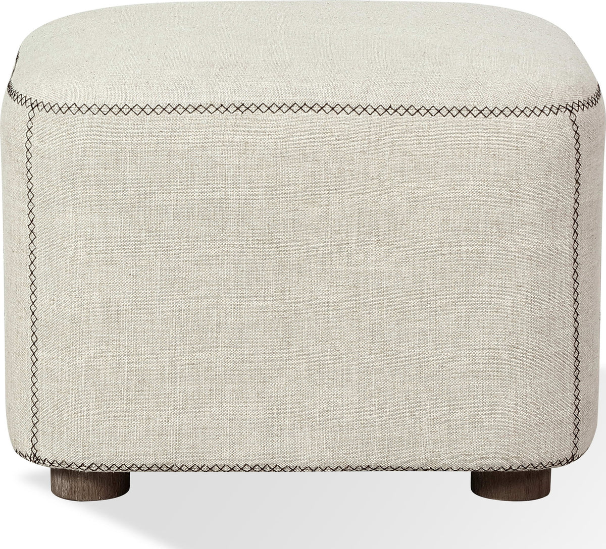 Virgil Louis - Upholstered Ottoman - Natural Linen