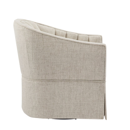 Solitude - Skirted Swivel Accent Chair With Hemp Like