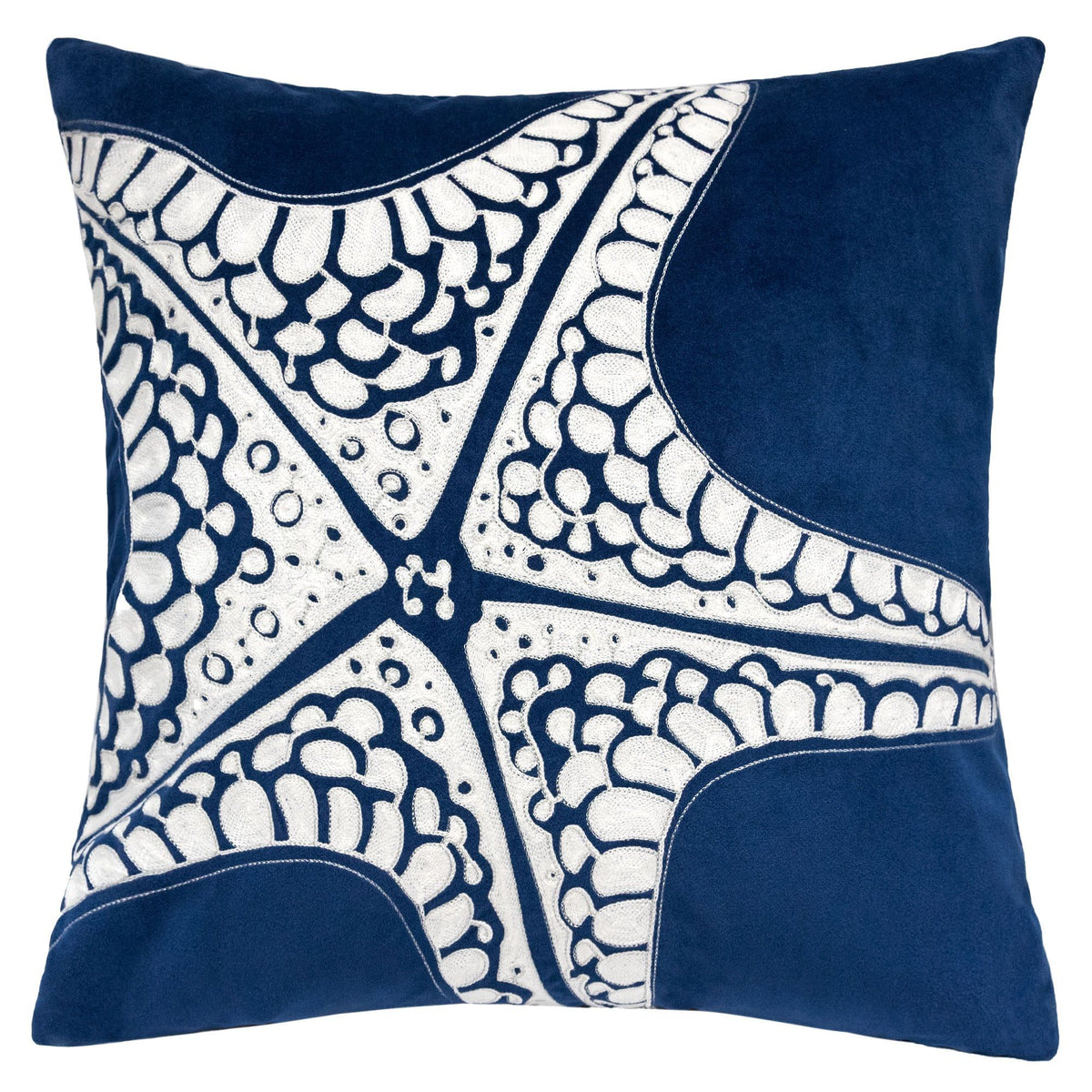 Seastar Starfish Pillow With Hidden Zipper (Set of 2) - Indigo
