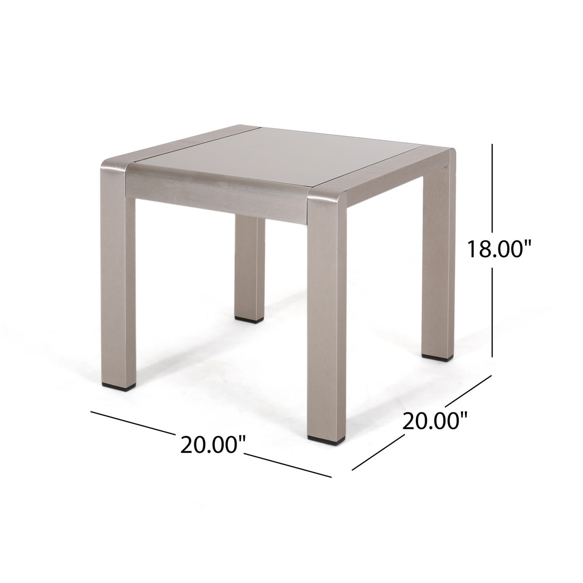 Cape Coral - Contemporary Side Table With Frosted Glass Top