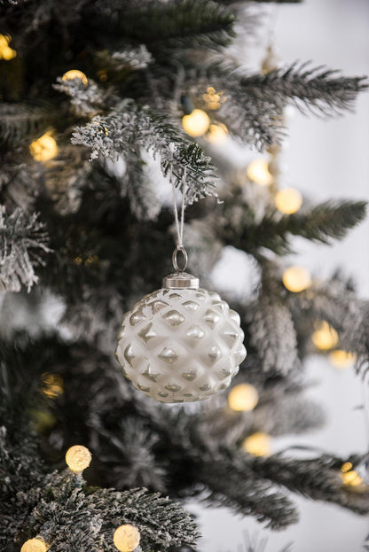 Christmas Ball Ornaments, Decorative Hanging Ball Christmas Tree Ornaments, For Holiday Party Decorations (Set of 12) - White