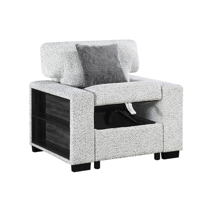Prato - Chair With Storage And USB - Gray