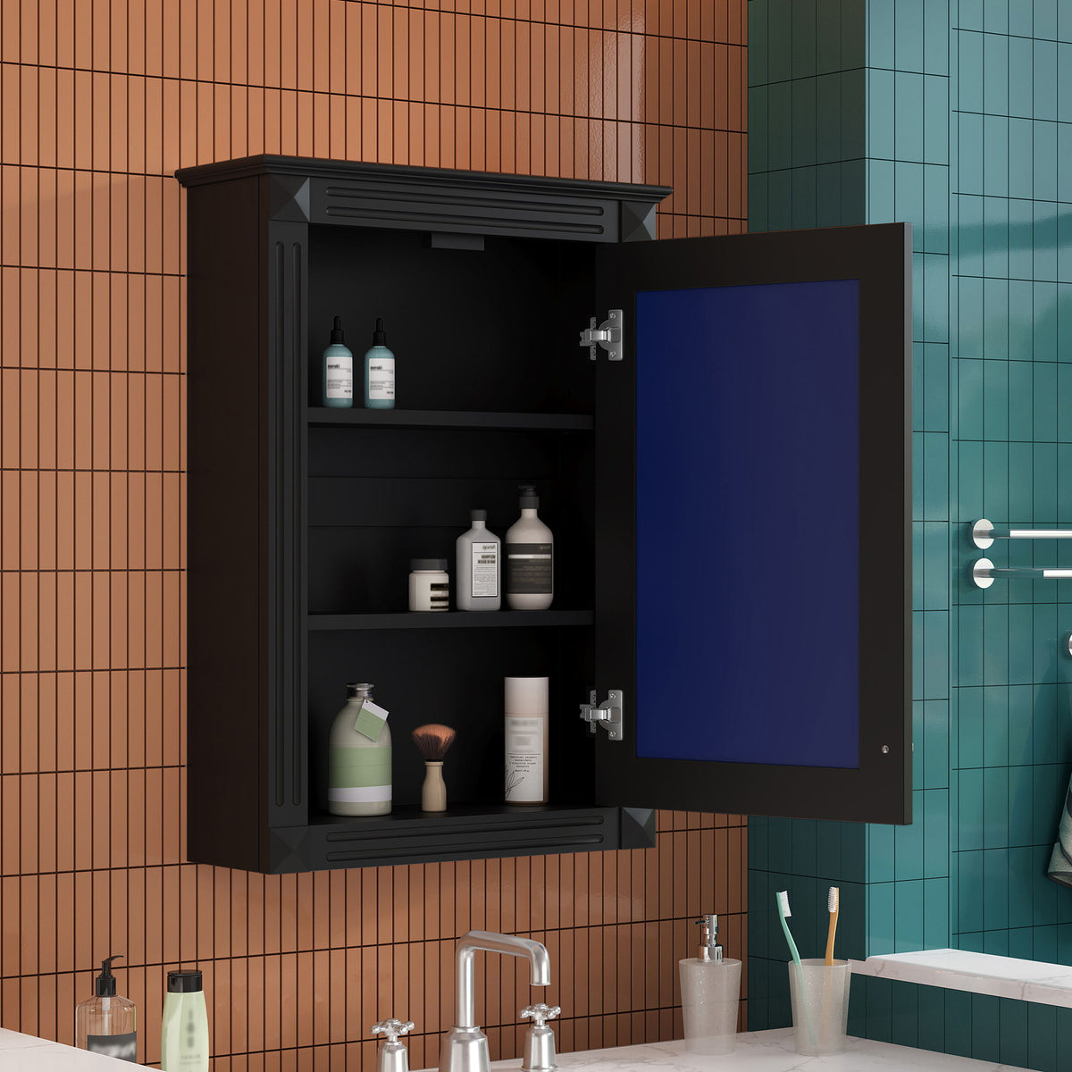 Wall Mounted Bathroom Storage Medicine Cabinet For Over Toilet With Mirror