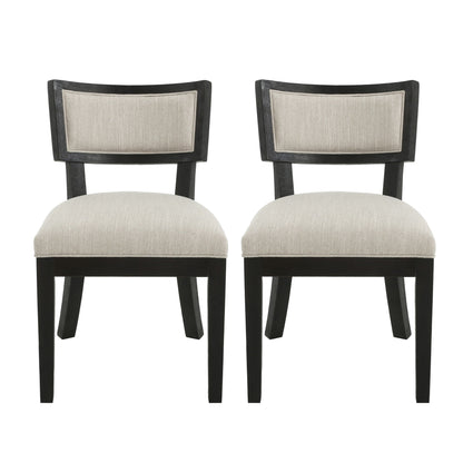 Farmhouse Style Fabric Upholstered Side Dining Chair Set