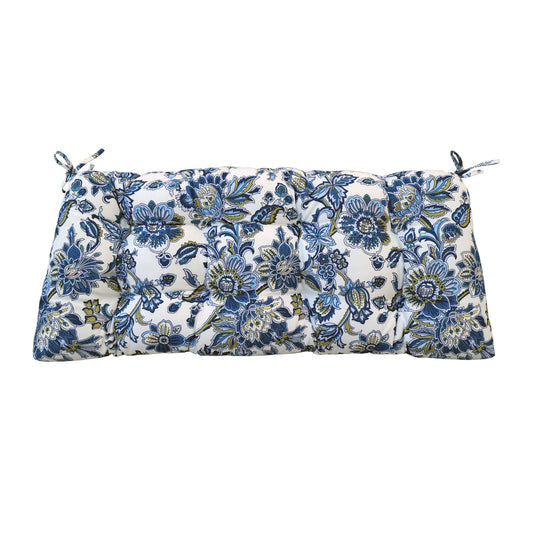 Outdoor Bench Cushions With Secure Tie Down Straps - Blue / Multi