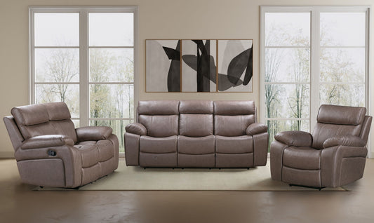 Theon - Manual Reclining Sofa, Loveseat, Recliner - Stokes Toffee