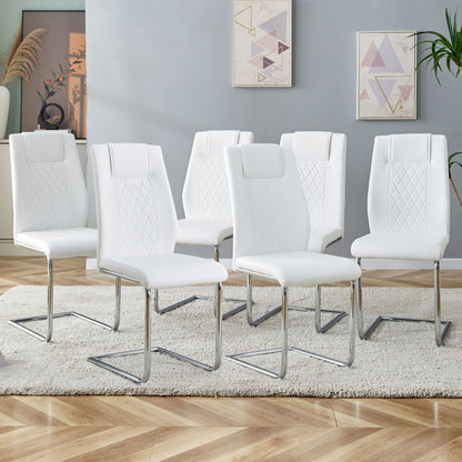 Modern Dining Chairs With Padded Seat, Metal Legs