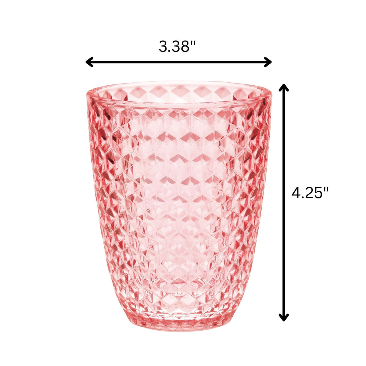 Leading Ware Diamond Cut Acrylic Glasses Drinking (Set of 4)