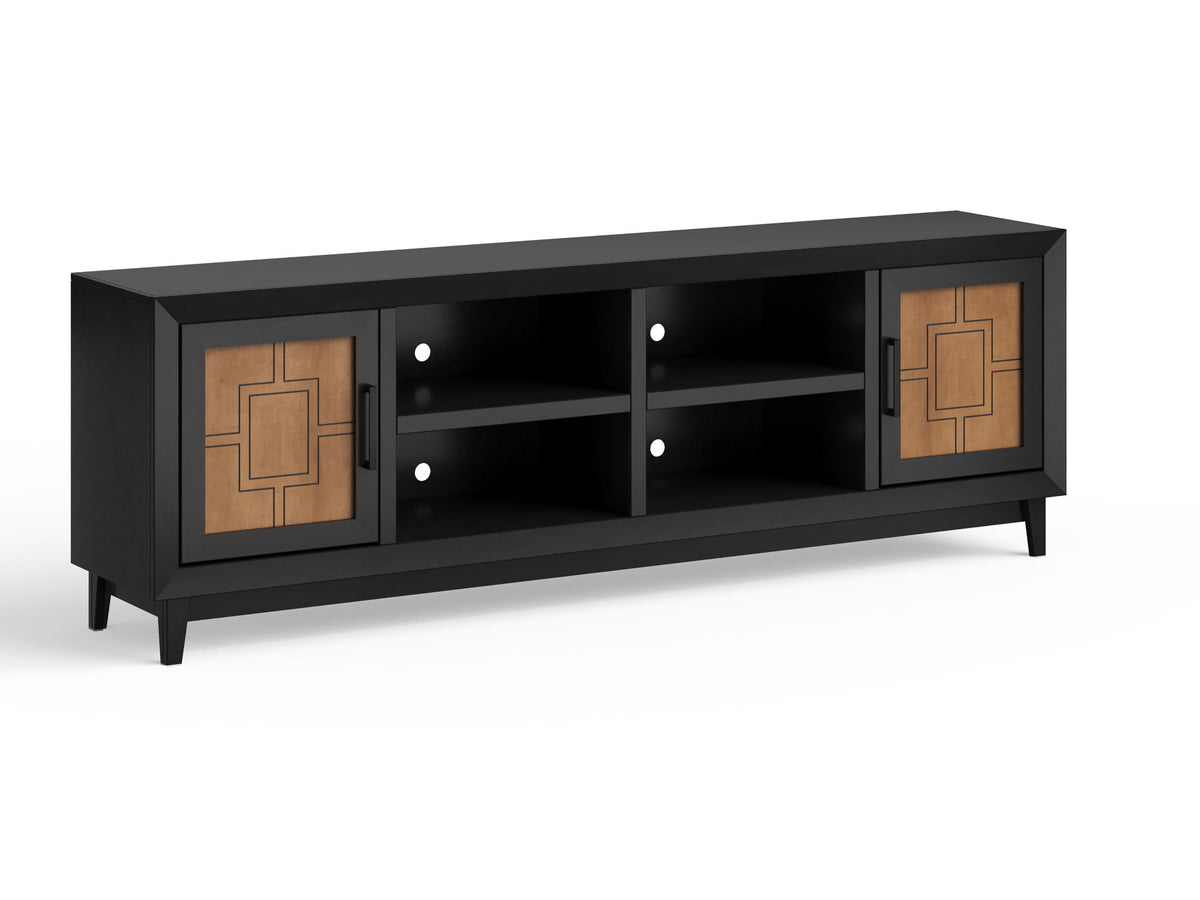 Ventura - 86" TV Stand - Black / Bourbon