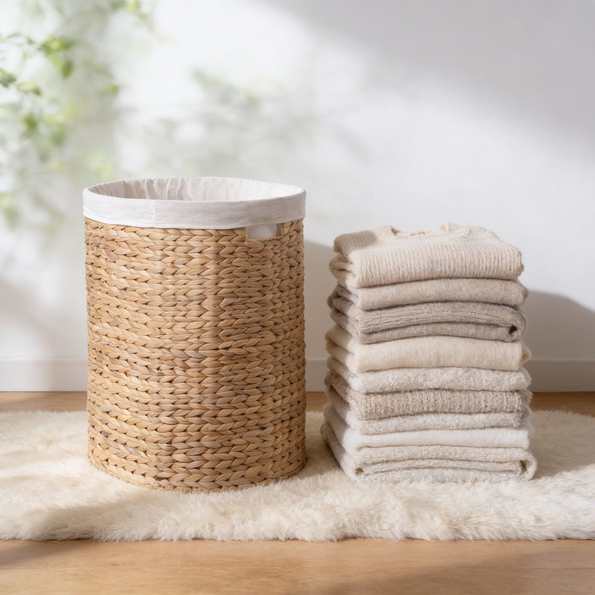 Ludmila - Full Oval Laundry Hamper - Light Brown