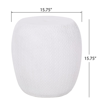 Outdoor Lightweight, Concrete Side Table - Antique White