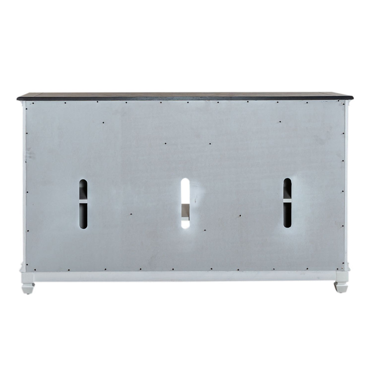 Allyson Park - 68" Highboy TV Console - Wirebrushed White / Charcoal