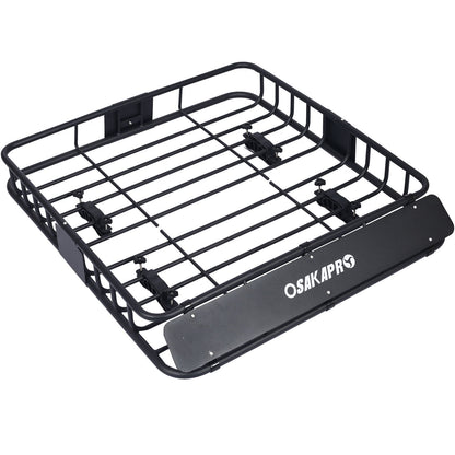 Motoring Rooftop Cargo Carrier Basket Steel, Universal Fit Roof Rack