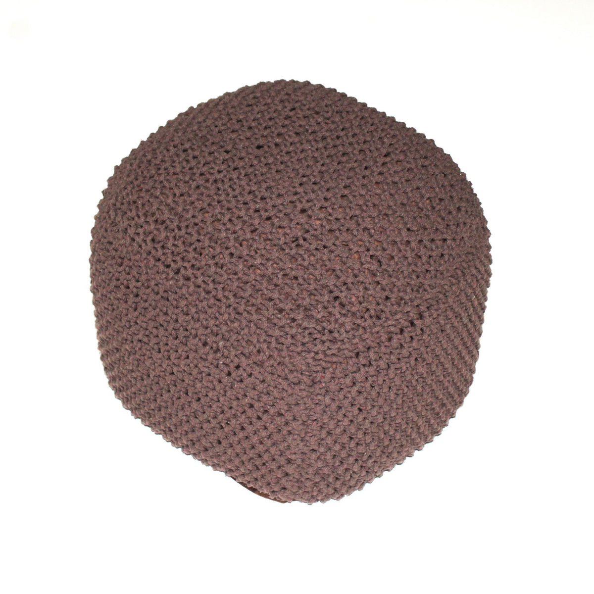 Semi Rounded Pouf, Cable Knitted, Perfect Seating