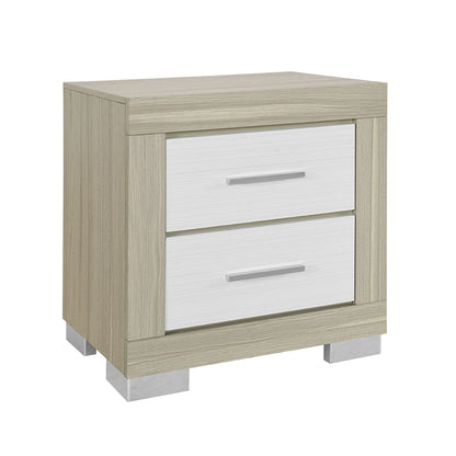 Elsa - 2 Toned Nightstand With Bar Handle And Spacious Drawers